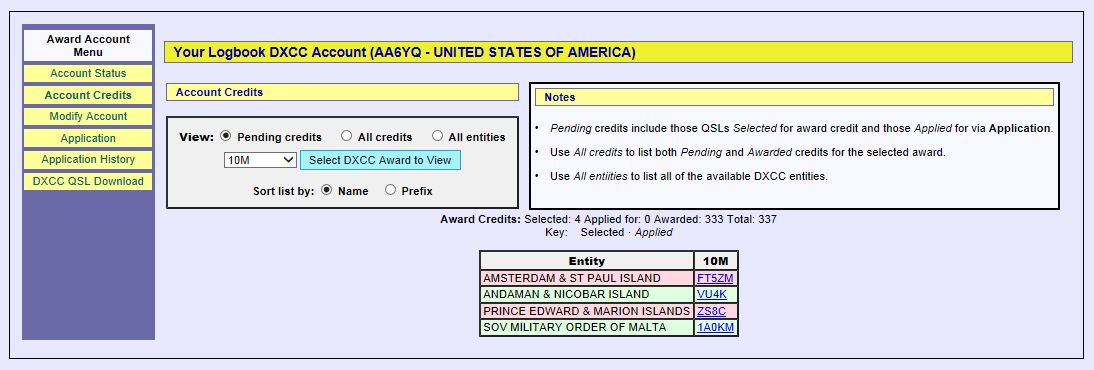 DXCC Logbook of the World LoTW Help Pages