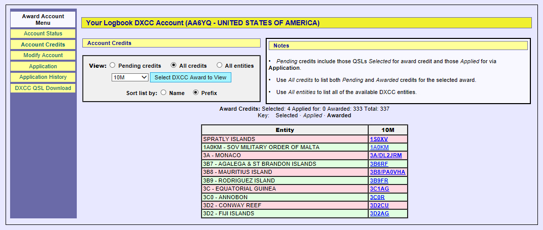 DXCC Logbook of the World LoTW Help Pages